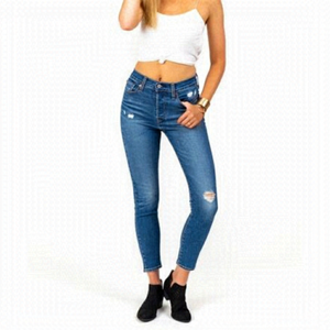 LEVI’S Wedgie Fit Skinny High Rise Distressed Ankle Crop Jeans